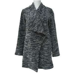 Club Monaco Small Textured Wrap Coat in Black and White